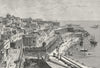 MALTA. Valetta c1885 old antique vintage print picture