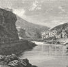 SPAIN. Defile of Tajo, province Guadalajara c1885 old antique print picture