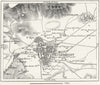FRANCE. Clermont & Montferrand, sketch map c1885 old antique plan chart
