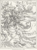 FRANCE. St Etienne, sketch map c1885 old antique vintage plan chart