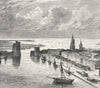FRANCE. La Rochelle c1885 old antique vintage print picture