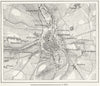 FRANCE. Chartres, sketch map c1885 old antique vintage plan