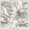 FRANCE. Le Mans, sketch map c1885 old antique vintage plan chart
