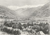 HAUTE-GARONNE. Panorama of Cier & Valley Luchon c1885 old antique print