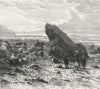 FRANCE. Beach at Granville c1885 old antique vintage print picture
