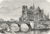 FRANCE. Church Notre-Dame c1885 old antique vintage print picture