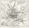 FRANCE. St Quentin, sketch map c1885 old antique vintage plan chart