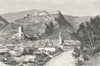 AUSTRIA. Klausen, road, Brenner c1885 old antique vintage print picture