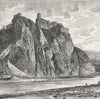 GERMANY. Schreckenstein Aussig, Elbe c1885 old antique vintage print picture
