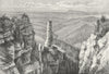 SWITZERLAND. Prebischer Kogel, in Saxon c1885 old antique print picture