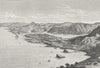 MONTENEGRO. Panoramic Mouths of Kotor c1885 old antique vintage print picture