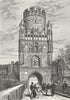 GERMANY. Gate of Uenlingen at Stendal c1885 old antique vintage print picture