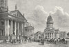 GERMANY. Berlin(Schiller-Platz) c1885 old antique vintage print picture