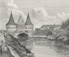 BELGIUM. Ghent. Porte Rabot c1885 old antique vintage print picture