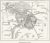 BELGIUM. Antwerp, sketch map c1885 old antique vintage plan chart