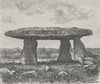 CORNWALL. Giant's Quoit at Lanyon, Penzance c1885 old antique print picture