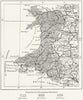 WALES. Linguistic, E Ravenstein, sketch map c1885 old antique plan chart