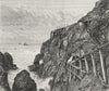 CORNWALL. Botallack mine c1885 old antique vintage print picture