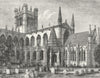 CHESHIRE. Chester cathedral(restored) c1885 old antique vintage print picture