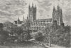 KENT. Canterbury cathedral c1885 old antique vintage print picture