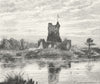 IRELAND. Lakes of Killarney. Ross Castle c1885 old antique print picture
