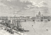 RUSSIA. Neva at St Petersburg c1885 old antique vintage print picture