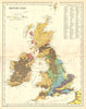 UK. British Isles geological c1885 old antique vintage map plan chart