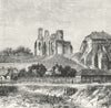 RUSSIA. Ruins, Castle of Ostrog c1885 old antique vintage print picture