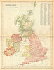 UK. British Isles c1885 old antique vintage map plan chart