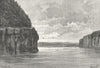 RUSSIA. Angara below Padunskiy Rapid c1885 old antique vintage print picture