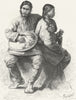 RUSSIA. Gold types & costumes c1885 antique vintage print picture
