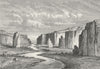CHINA. Cliffs, Yellow Earth, N of Tai-Yuen, Shanxi c1885 old antique print