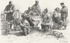 CHINA. A St in Kin-Kiang-types & costumes c1885 old antique print picture