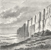 CHINA. Cliffs of Yellow Earth, Hoang-Ho c1885 old antique print picture