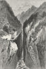 CHINA. Lantzan-Kiang-Moon Gorge c1885 old antique vintage print picture