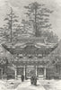 JAPAN. Nikko-Portico of Temple 4 Dragons c1885 old antique print picture