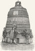 JAPAN. Monster Bell, Siba Quarter, Tokyo c1885 old antique print picture