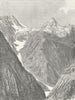 INDIA. Zoji pass c1885 old antique vintage print picture