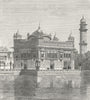 AMRITSAR. Golden temple & lake of immortality c1885 antique print picture