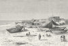 CHENNAI. Pier construction harbour c1885 old antique vintage print picture