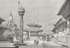 NEPAL. Temple at Patan c1885 old antique vintage print picture