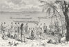 ASIA. Boat-Racing, Mekong c1885 old antique vintage print picture