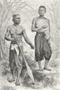 THAILAND. Thai Youths c1885 old antique vintage print picture