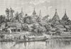 BURMA. Yenan-Gyong, view Irrawaddy c1885 old antique vintage print picture