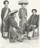 VIETNAM. Annamese village Chiefs & Women c1885 old antique print picture