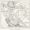 IRAN. Explorers routes since Marco Polo, sketch map c1885 old antique