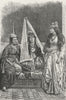 LEBANON. Druze Princess & Lady of c1885 old antique vintage print picture