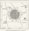 CYPRUS. Nicosia, sketch map c1885 old antique vintage plan chart