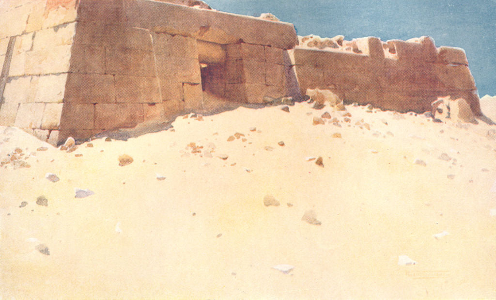 Mastaba Example EGYPT. Mastaba below the second pyramid 1912 old antique vintage print ...