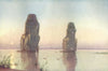 EGYPT. The Colossi of Thebes. Moonrise 1912 old antique vintage print picture